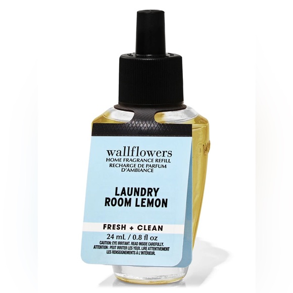 BBW Laundry Room Lemon Single Wick Candle & Wallflower Refill Set - Picture 2 of 2